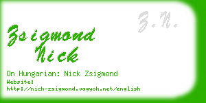 zsigmond nick business card